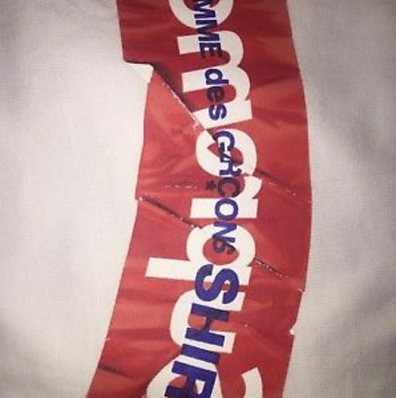 supreme cdg box logo tee white size small 100% aut - Picture 3 of 4